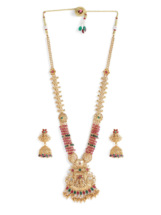 Peora Maharani Lakshmi Haram Set - Gold