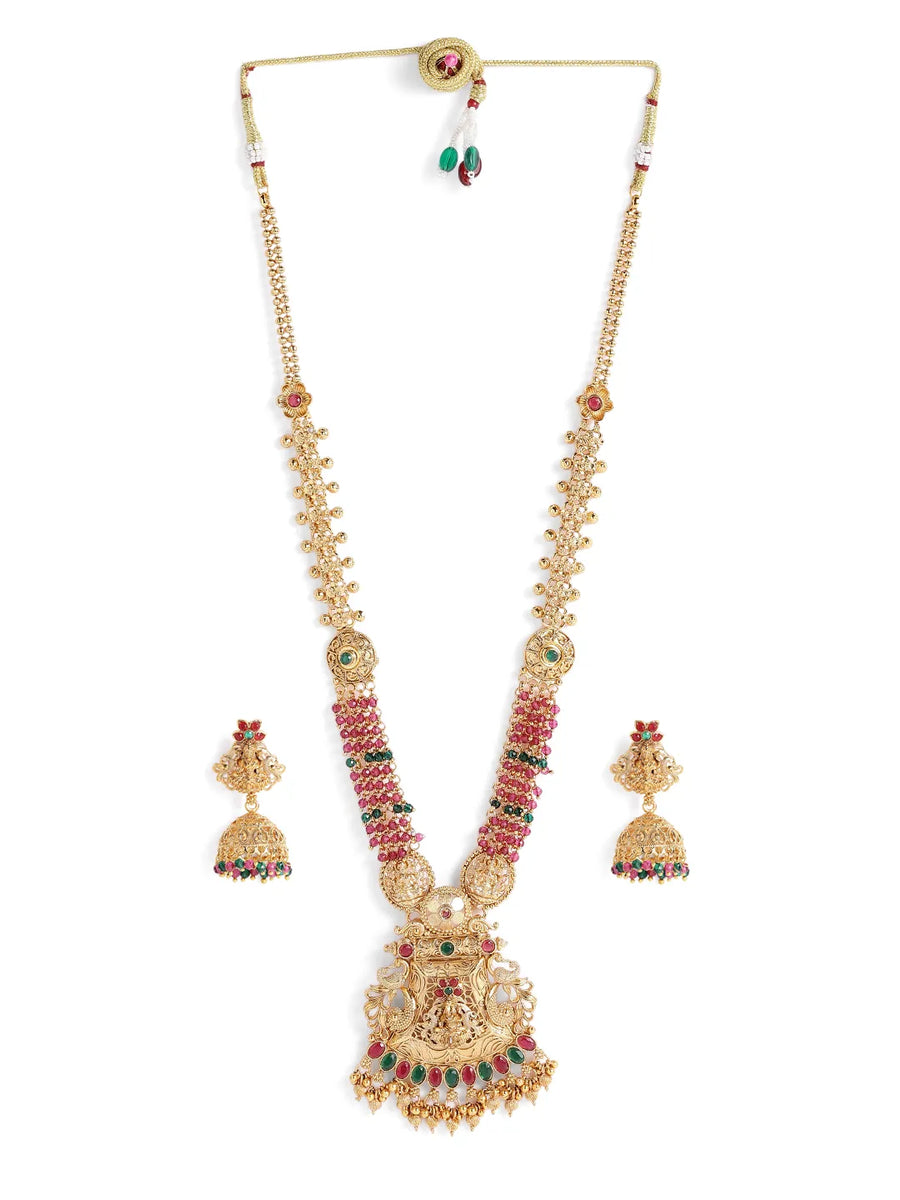Peora Maharani Lakshmi Haram Set - Gold