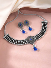 Antique Elegance Oxidized Short Necklace Set