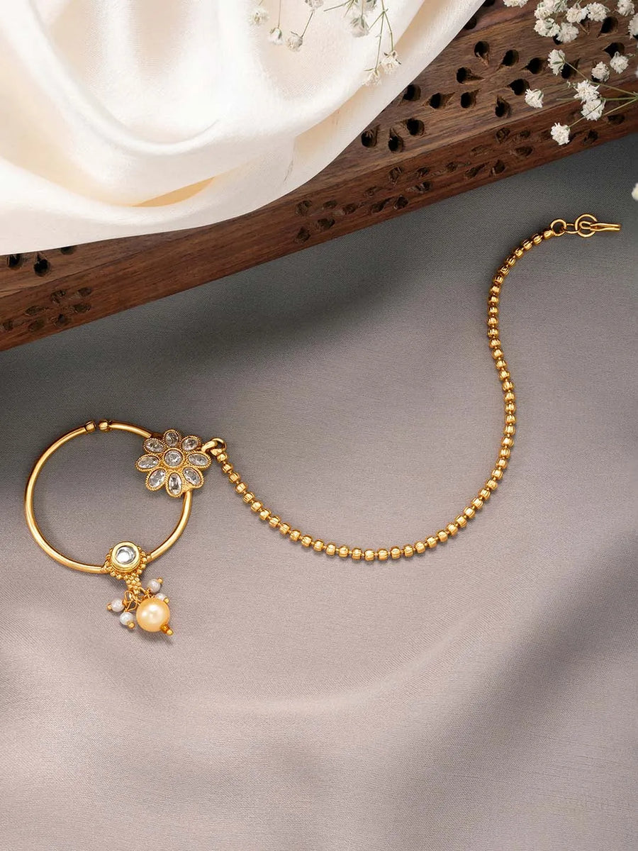 Kundan Studded Nathiya by Peora – Regal Ethnic Charm