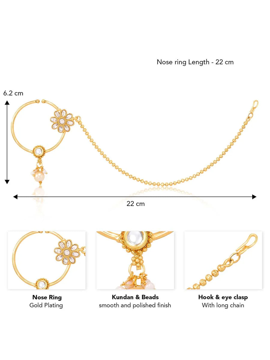 Kundan Studded Nathiya by Peora – Regal Ethnic Charm