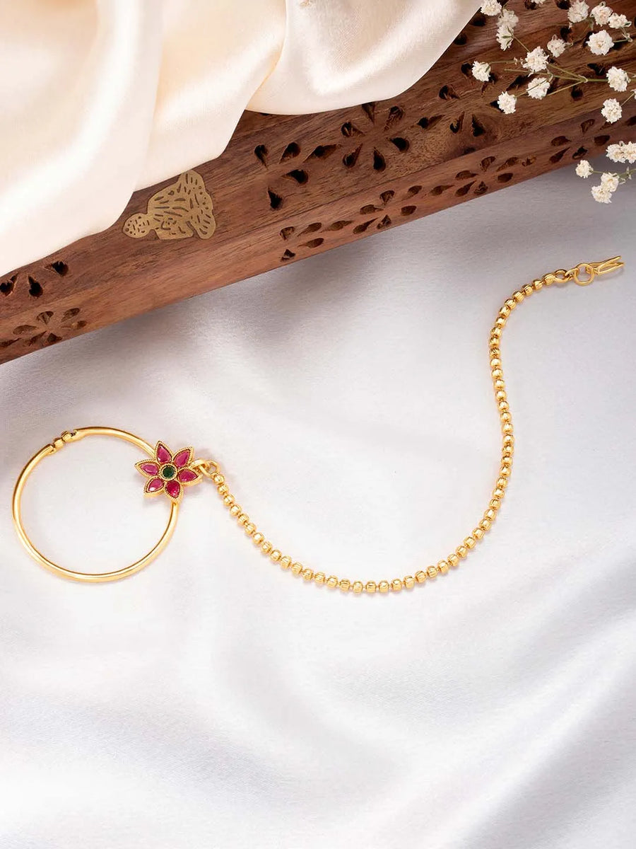 Elegant Stone Nathiya by Peora – Sparkle with Tradition