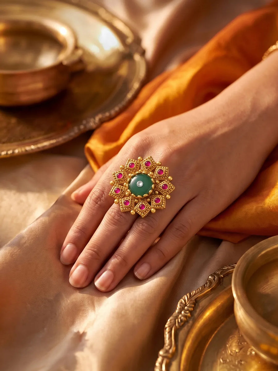 Gold Plated Imperial Floral Ring