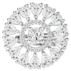 Rhodium Plated Round Crystal Statement Ring
