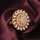 Gold Plated Round Halo Ring for Women