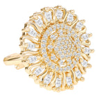 Gold Plated Round Halo Ring for Women