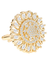 Gold Plated Round Halo Ring for Women