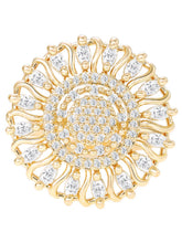 Gold Plated Round Halo Ring for Women