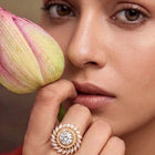 Gold Plated Crystal Floral Ring