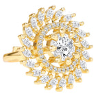 Gold Plated Crystal Floral Ring