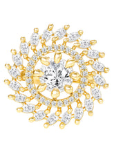 Gold Plated Crystal Floral Ring