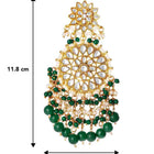 Traditional Kundan Chandbali Earrings - Gold-Green