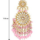 Traditional Kundan Chandbali Earrings - Gold-Pink