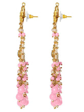 Traditional Kundan Chandbali Earrings - Gold-Pink