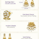 Peora Floral Pearl Drop Earrings - Gold