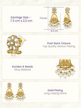 Peora Floral Pearl Drop Earrings - Gold