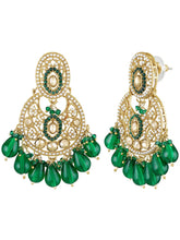 Peora Folk Emerald Chandbali Earrings