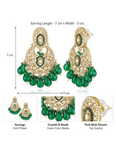 Peora Folk Emerald Chandbali Earrings