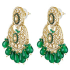 Peora Folk Emerald Chandbali Earrings