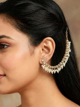 Gold Plated Pearl Cascade Ear Chain Earrings