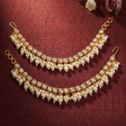 Gold Plated Pearl Cascade Ear Chain Earrings