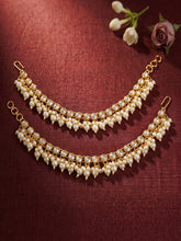 Gold Plated Pearl Cascade Ear Chain Earrings