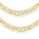 Gold Plated Pearl Cascade Ear Chain Earrings