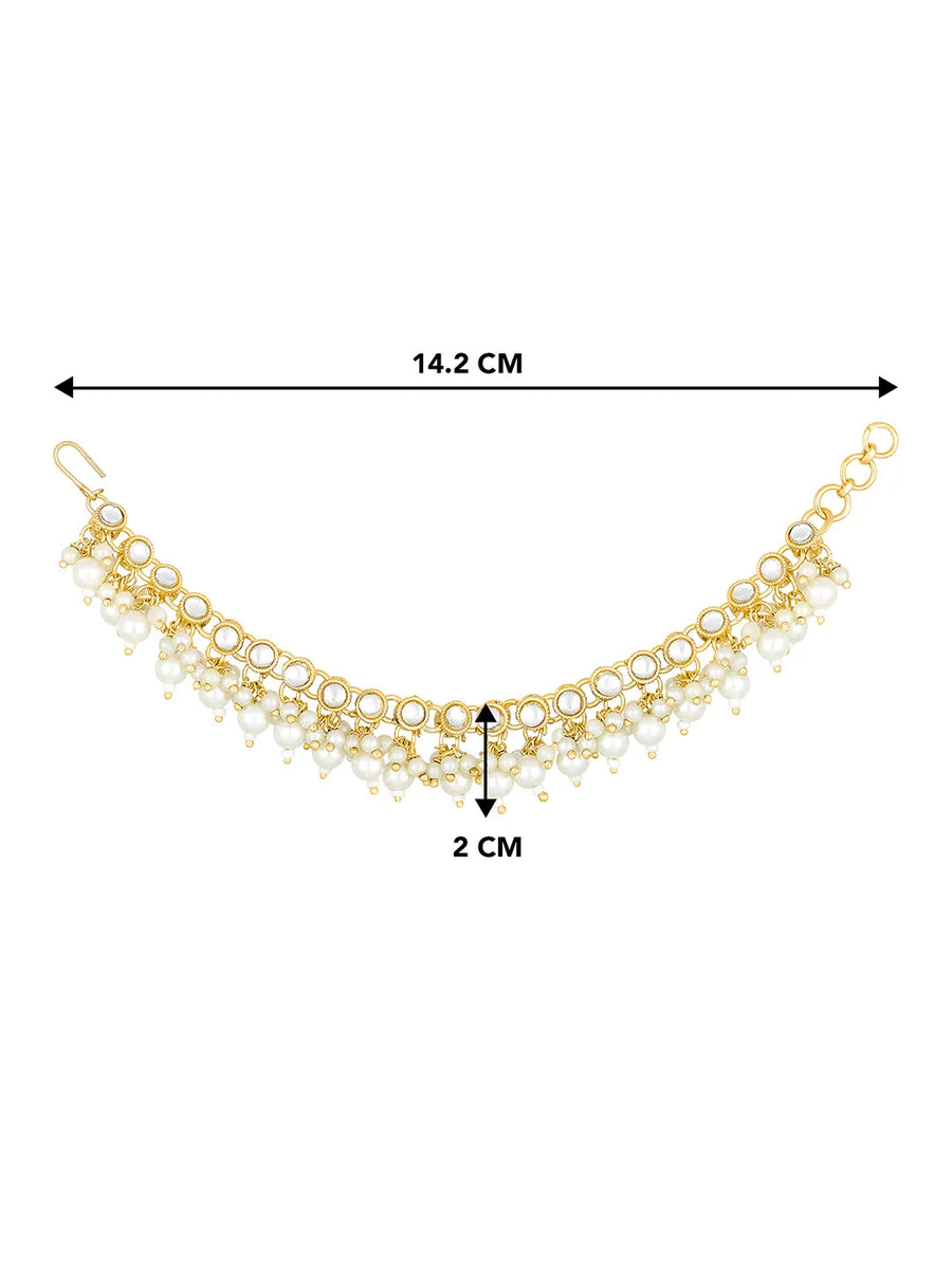 Gold Plated Pearl Cascade Ear Chain Earrings