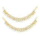 Gold Plated Pearl Cascade Ear Chain Earrings