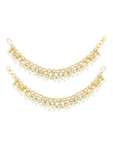 Gold Plated Pearl Cascade Ear Chain Earrings