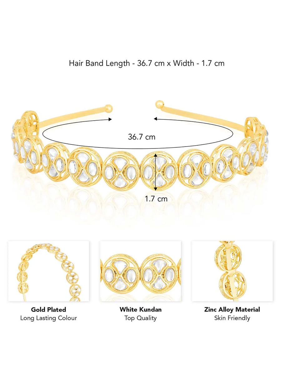 Kundan Studded Hair Band – Elegant Bridal Hair Accessory | Peora

