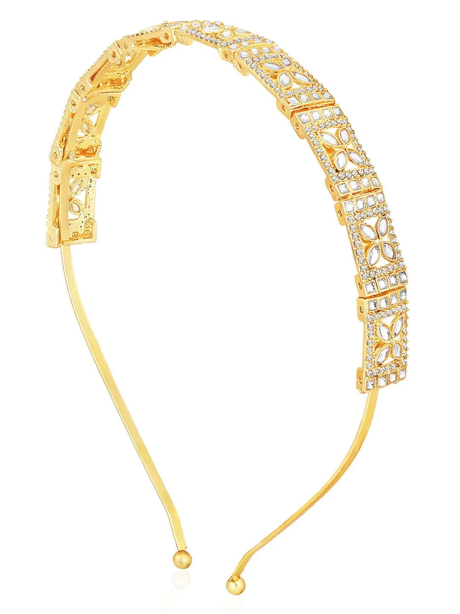 Kundan Crystal Hair Band – Sparkling Ethnic Hair Accessory | Peora

