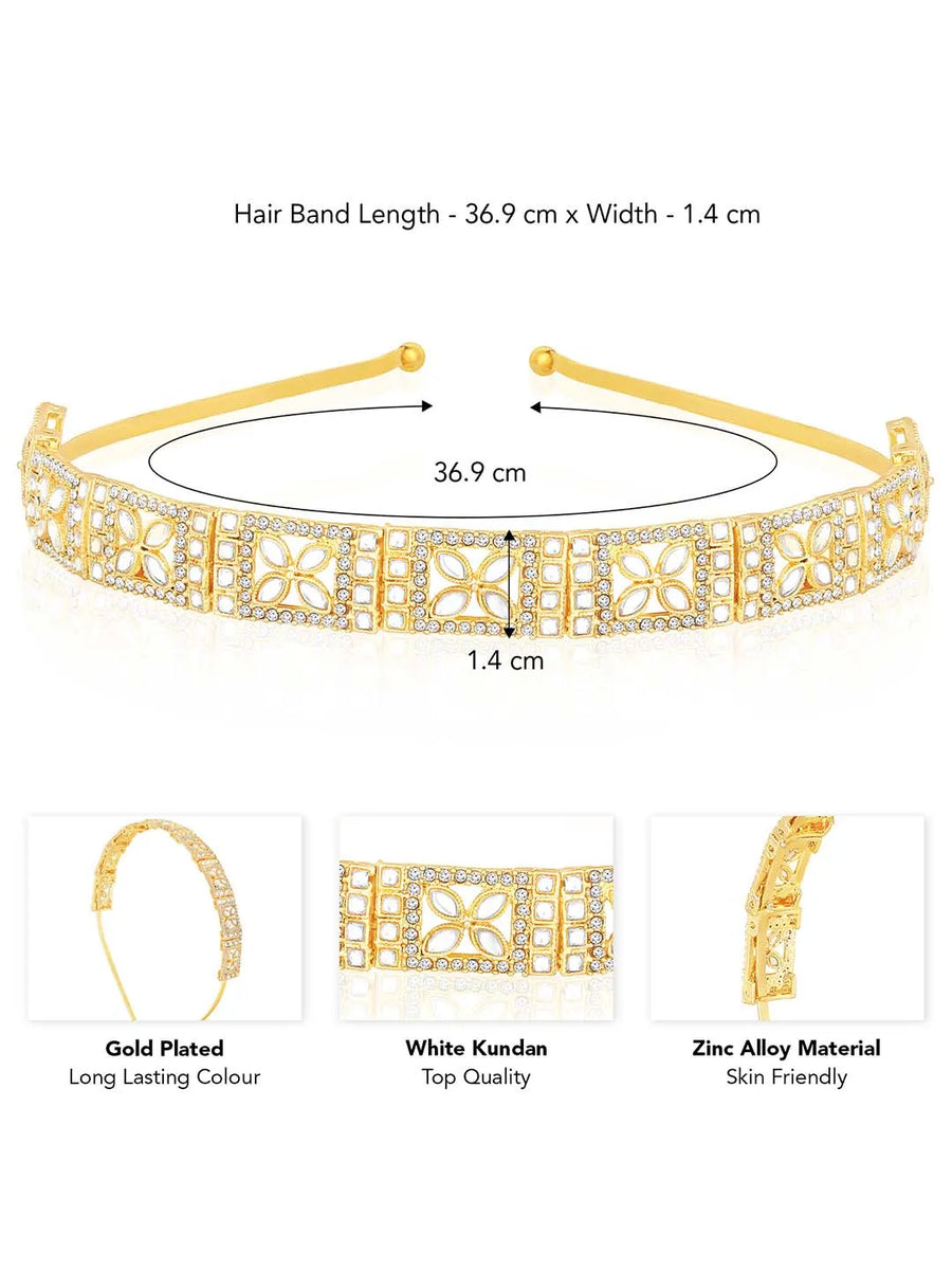 Kundan Crystal Hair Band – Sparkling Ethnic Hair Accessory | Peora

