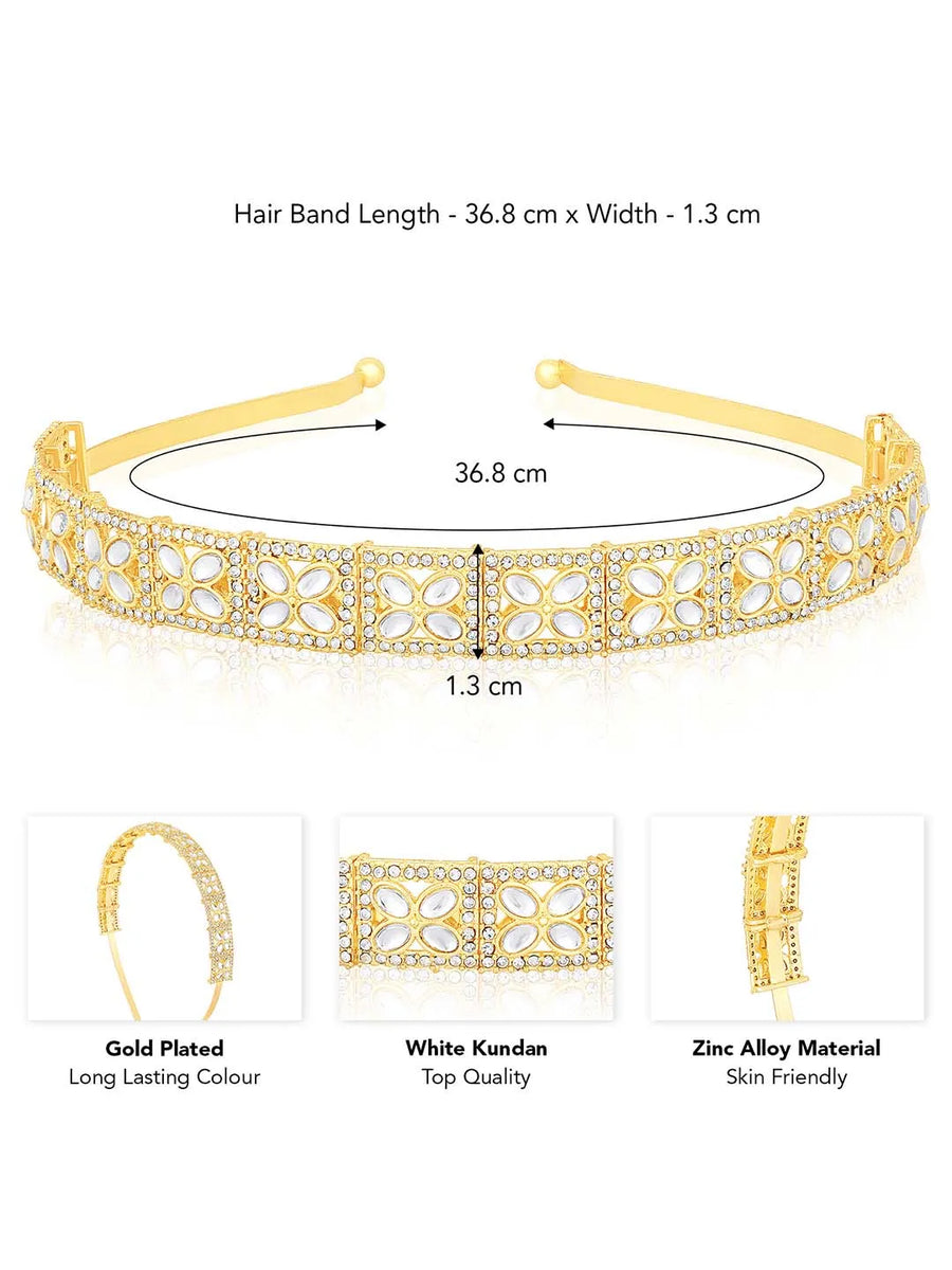 Kundan Studded Hair Band – Exquisite Bridal Hair Accessory | Peora

