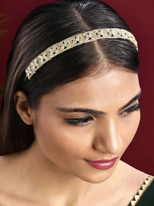 Kundan-Studded Hair Band – Regal Hair Accessory for Ethnic Looks | Peora

