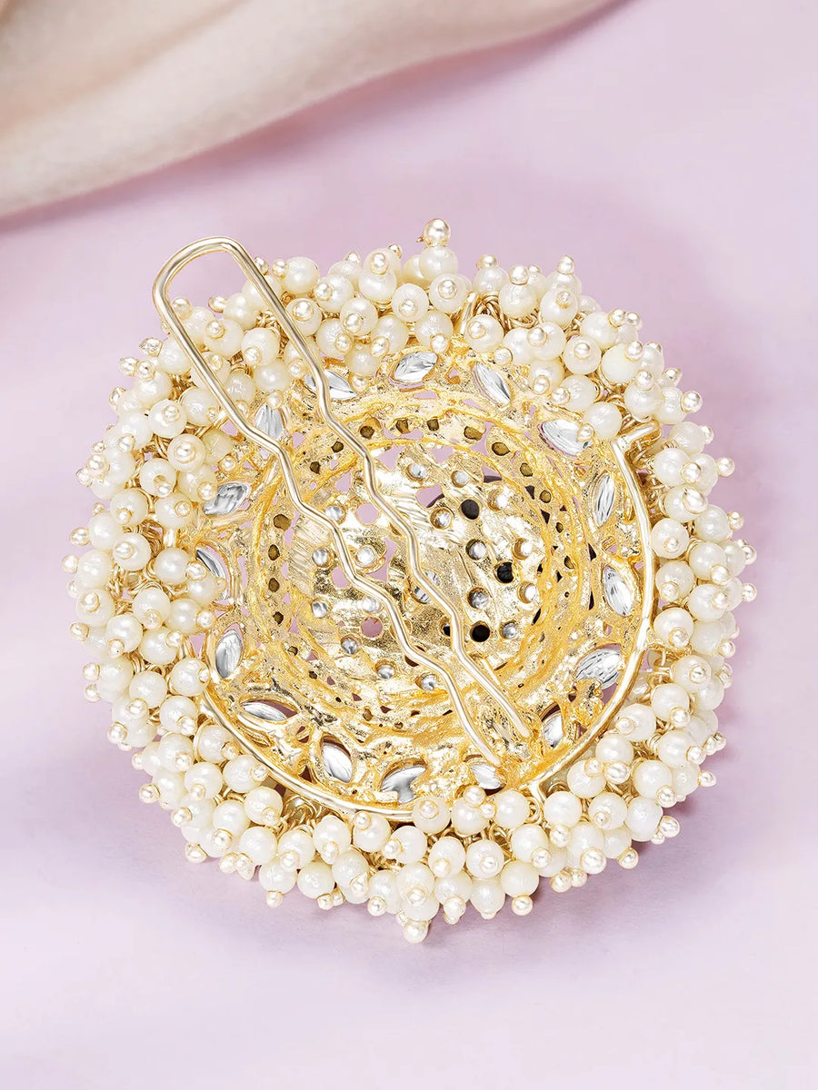 Glamorous Kundan Pearl Juda Pin