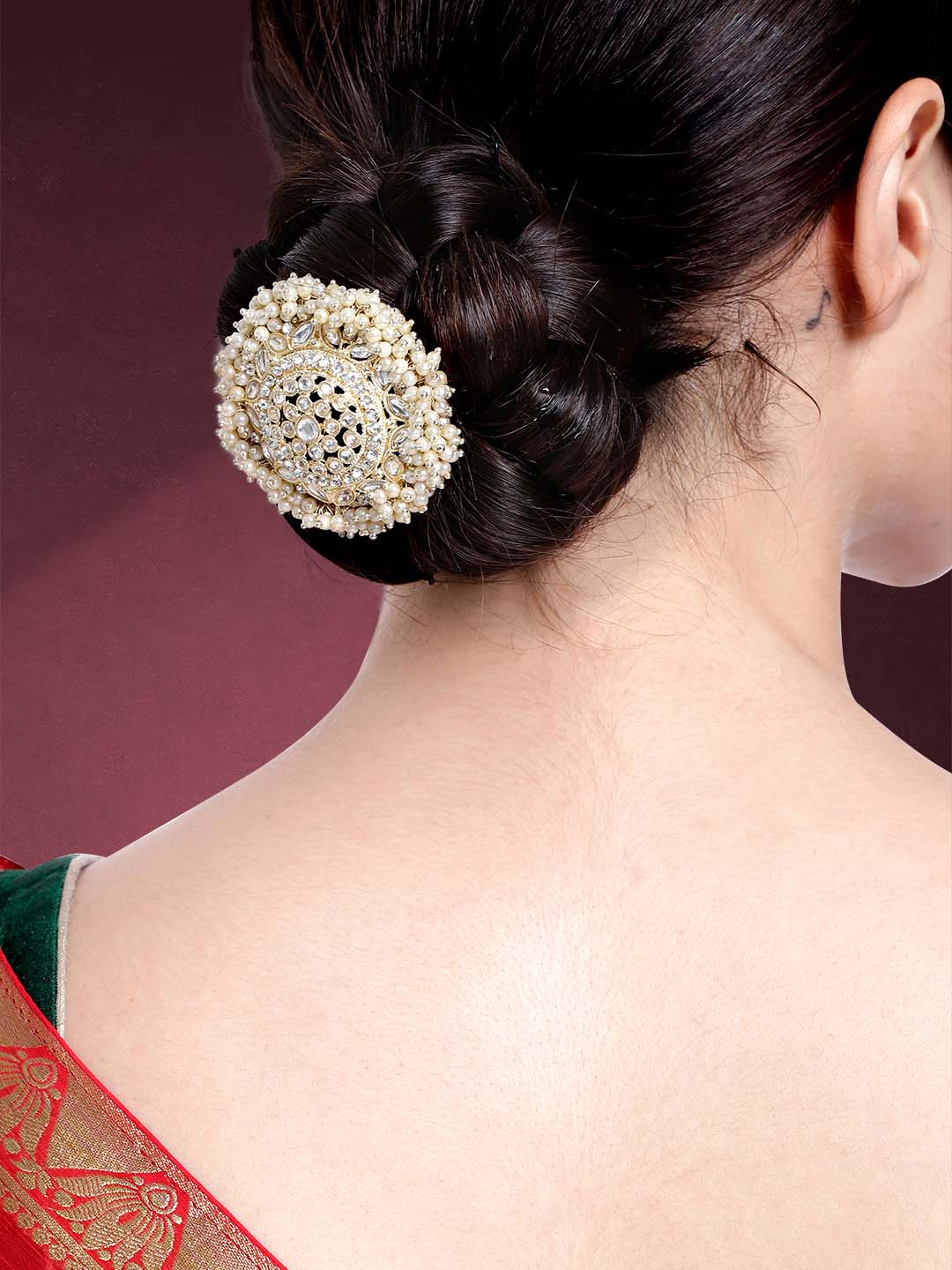 Glamorous Kundan Pearl Juda Pin