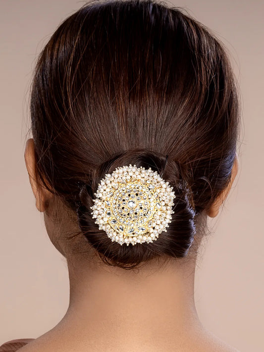 Glamorous Kundan Pearl Juda Pin