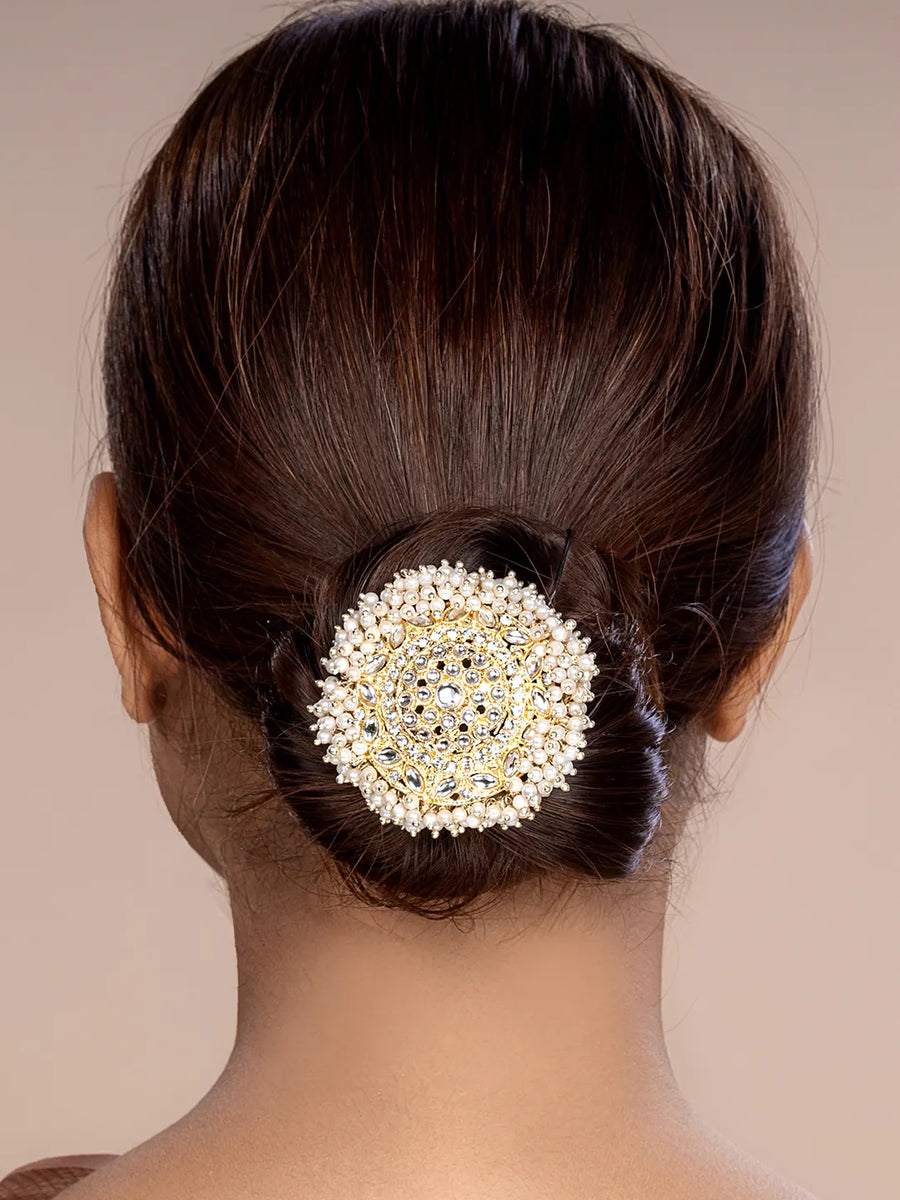 Glamorous Kundan Pearl Juda Pin