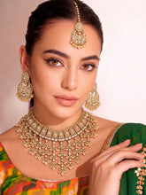 Gold Plated Crystal Festive Bridal Necklace Set