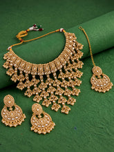 Gold Plated Crystal Festive Bridal Necklace Set
