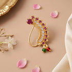 Gold Plated Ruby Vine Nath Nose Ring