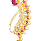 Gold Plated Ruby Vine Nath Nose Ring