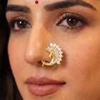 Gold Plated Pearl Adorned Dolphin Nath