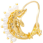 Gold Plated Pearl Adorned Dolphin Nath