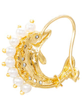 Gold Plated Pearl Adorned Dolphin Nath