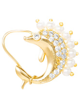 Gold Plated Pearl Adorned Dolphin Nath