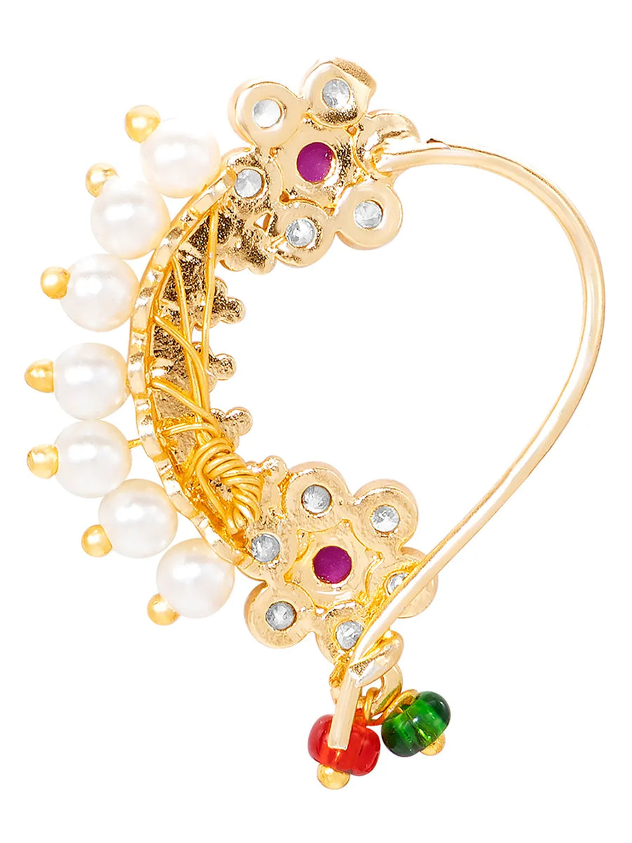 Gold Plated Heritage Pearl Nath