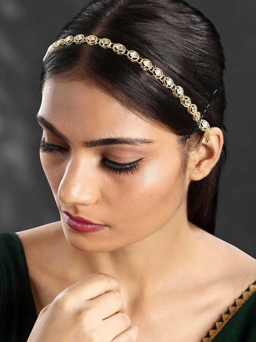 Synthetic Stones Sheesh Patti – Ethnic Glamour for Bridal Looks | Peora

