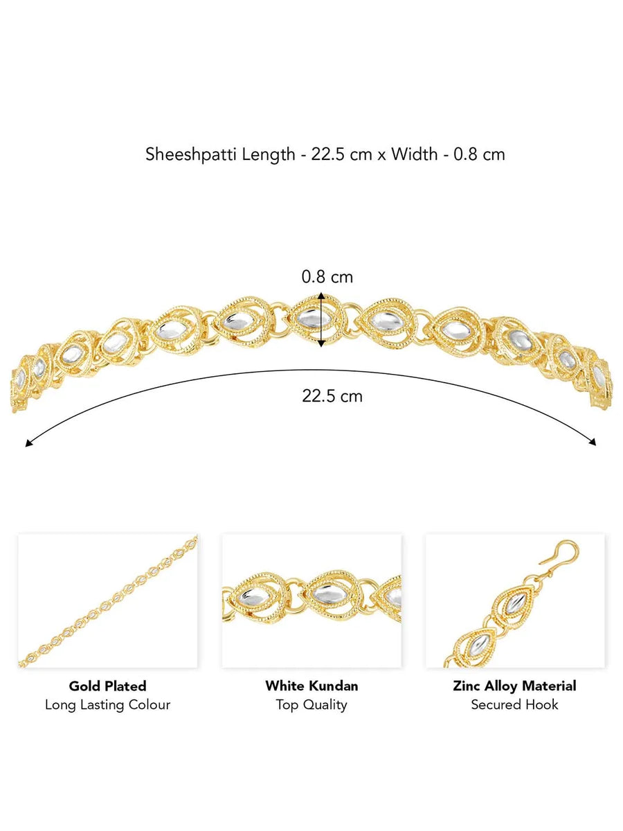 Synthetic Stone Sheesh Patti – Radiant Headpiece for Brides | Peora

